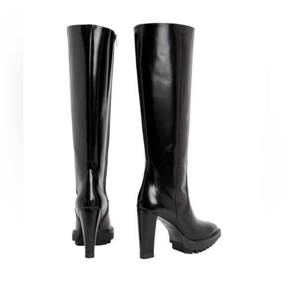 NWOT Allsaints Leather Harlem Knee-High Black Boots – Sz 9 - Picture 6 of 10